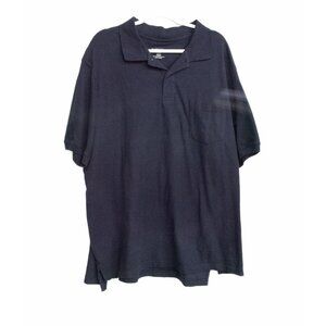 Harbor Bay Mens Black Polo Shirt Size 2XL Cotton Short Sleeve Classic Fit